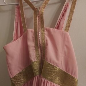 Peach Dress with gold trim